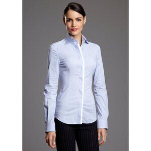 DOLCE & GABBANA Double Placket Button Down Blouse Light Blue